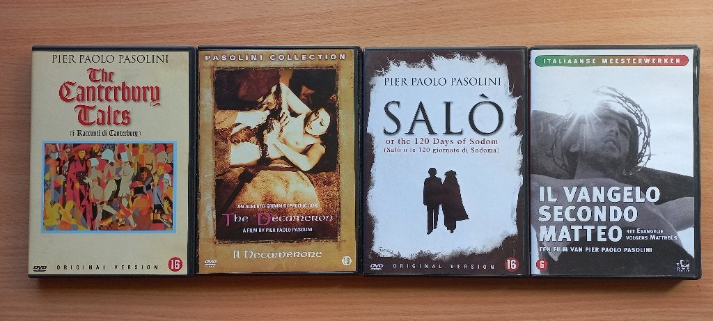 4x Pasolini o.a. Salo, Vangelo secondo Matteo, Decameron, Vanaf 16 jaar, Verzenden, Nederlands, Italië