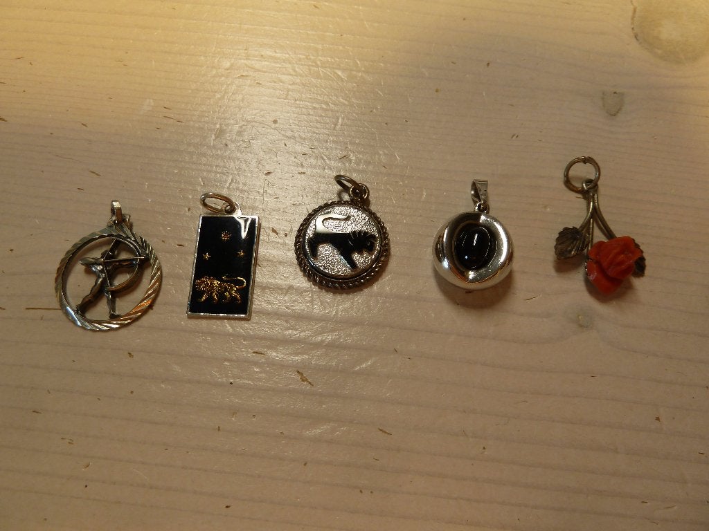 ZILVEREN KETTING HANGERTJES 5 STUKS, Met hanger, Ophalen of Verzenden, Zo goed als nieuw, Zilver