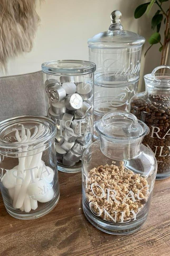 Riviera Maison glazen voorraad potten, Ophalen, Overige kleuren, Minder dan 50 cm, Glas