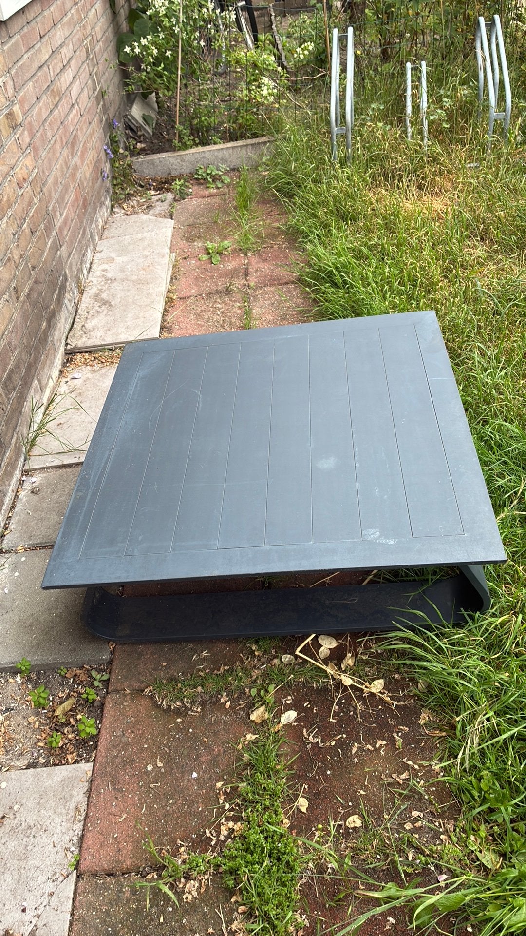 lage tuintafel, Ophalen of Verzenden, Gebruikt, Rechthoekig, Metaal