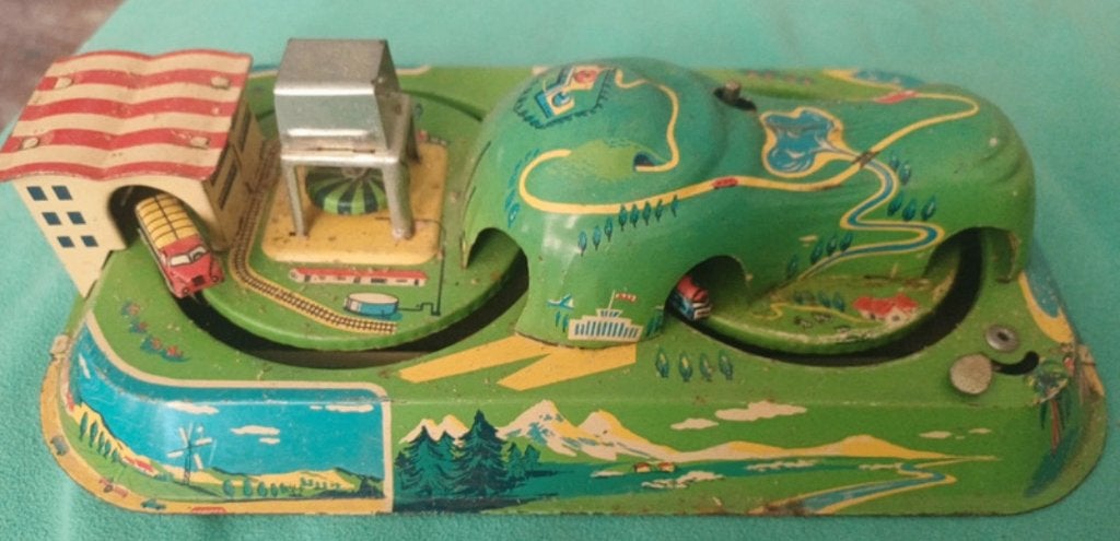 Prachtige Vintage Blikken Opwindbare Treinbaan - Jaren 50/60, Verzamelen, Ophalen, Gebruikt