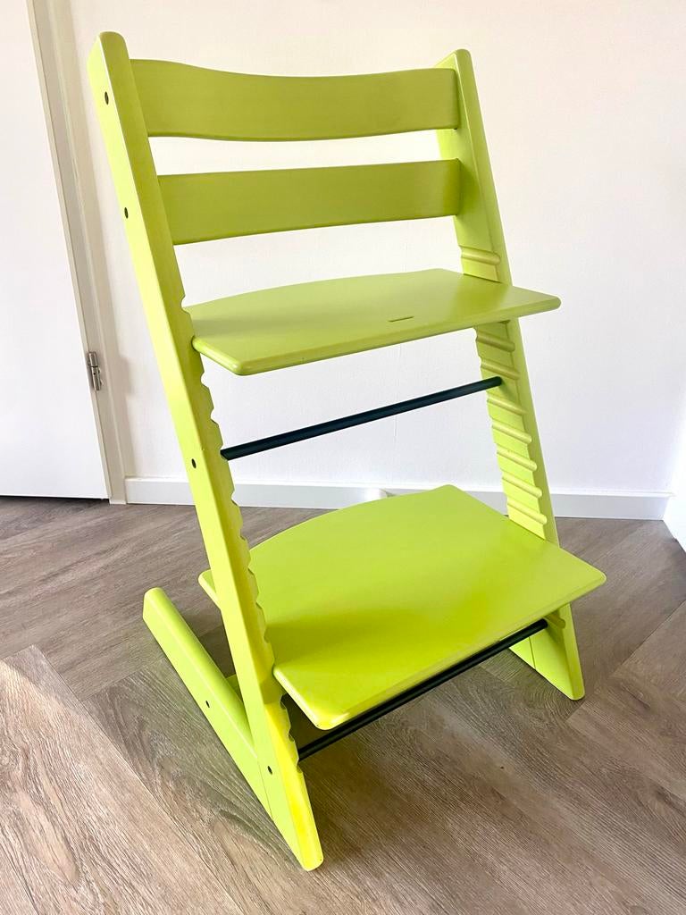 Stokke Tripp Trapp kinderstoel - Lime groen, Ophalen, Zo goed als nieuw, Meegroeistoel, Aanschuifbaar