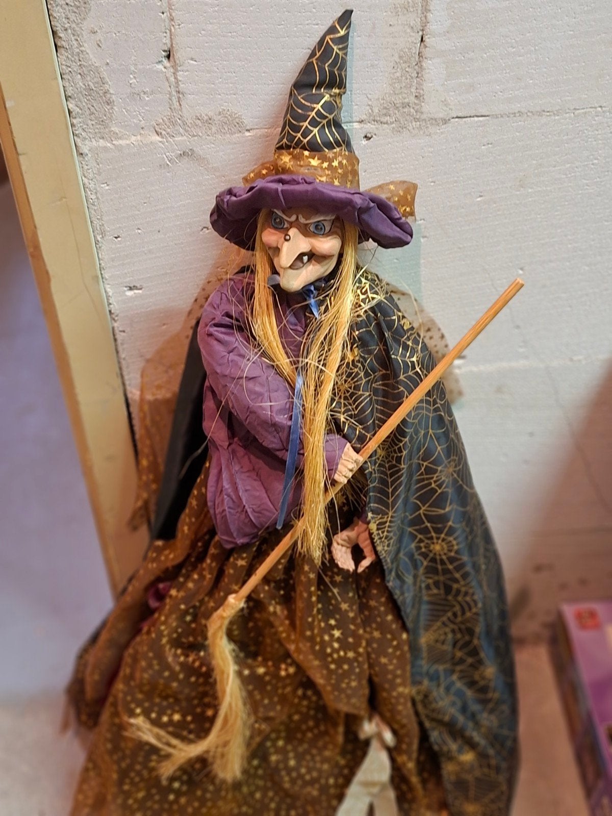 Heks Halloween Decoratie met Bezem - Spookachtige Hanger, Ophalen, Gebruikt, Overige thema's, Overige typen