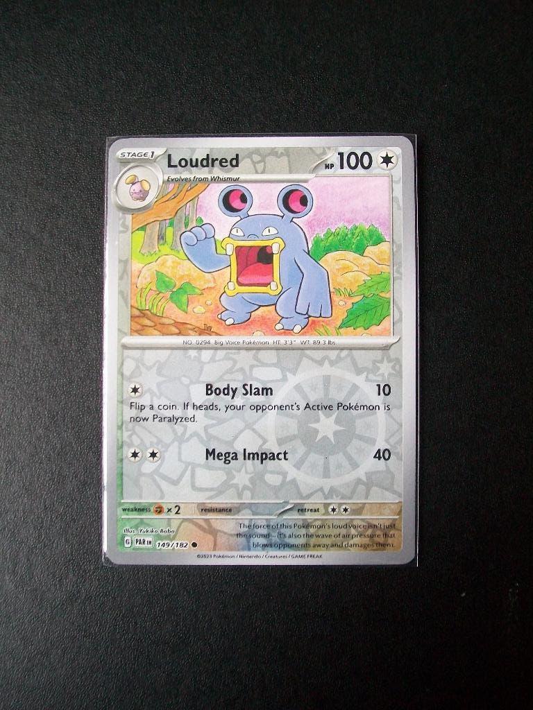 2026: Nieuwe Pokemonkaart holofoil LOUDRED HP 100 (149/182), Verzenden, Nieuw, Losse kaart, Foil
