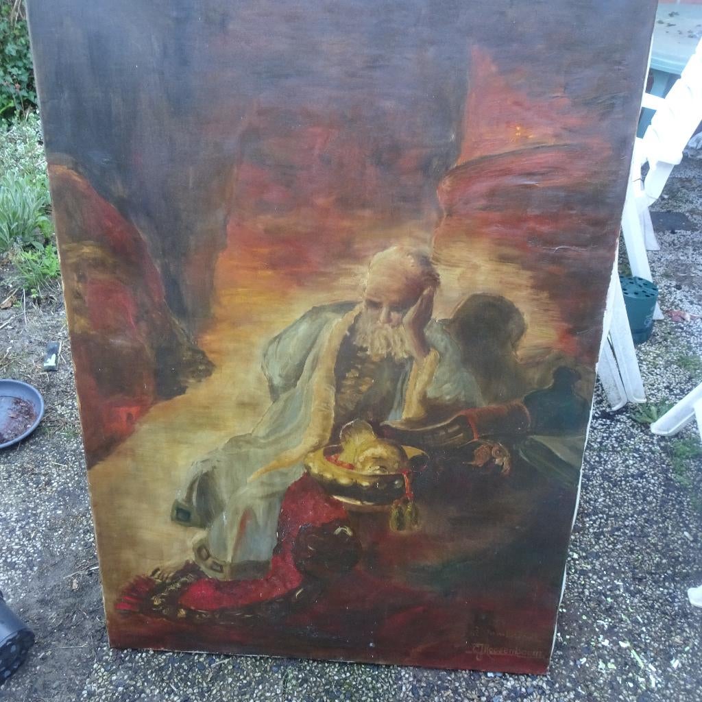 Antiek schilderij van C.J. Roosenboom en R. Rembrandt, Antiek en Kunst, Kunst | Schilderijen | Klassiek, Ophalen
