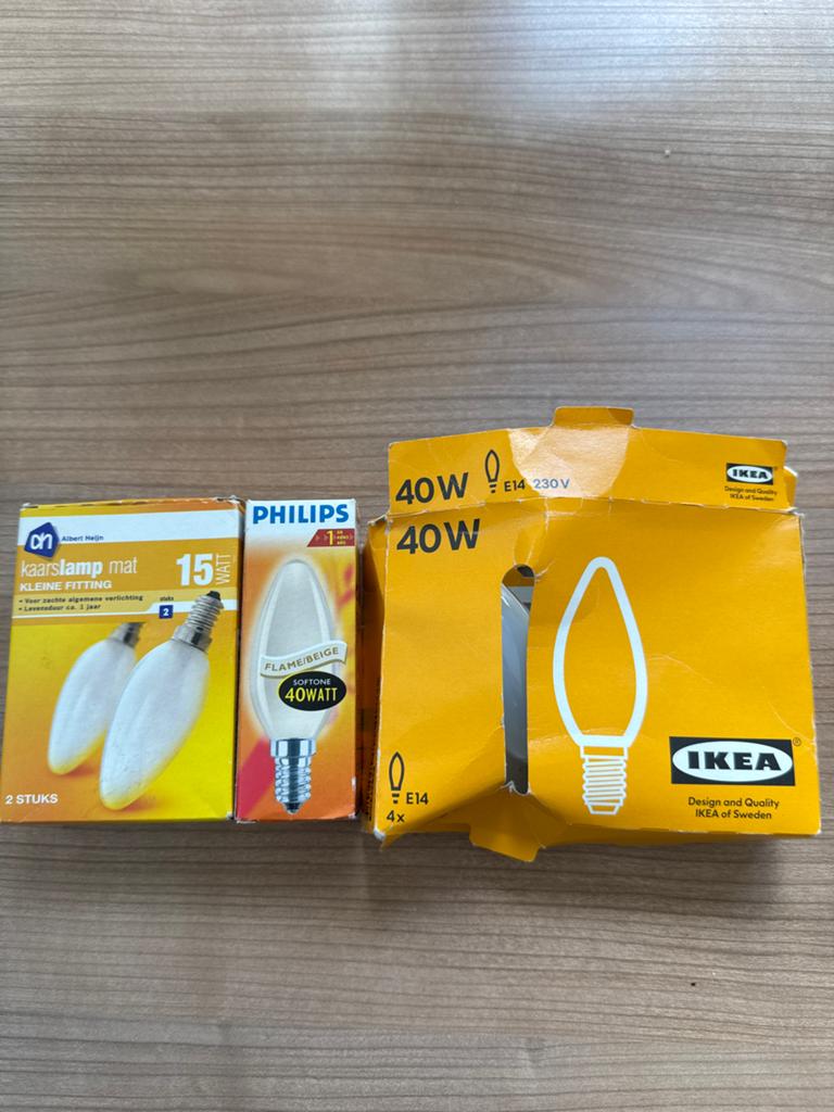 Diverse gloeilampen: Albert Heijn, Philips, IKEA E14, Ophalen, Gebruikt