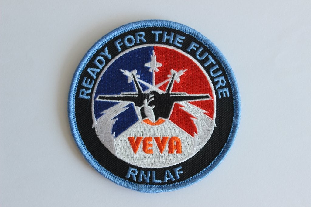 patch ready  for  the future  rnlaf, Verzamelen, Verzenden, Zo goed als nieuw, Patch, Badge of Embleem