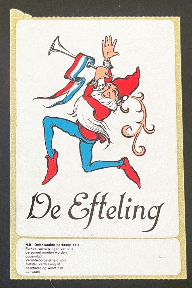 Efteling parkeersticker - 1980 - ongenummerd - NIEUW, Verzenden, Nieuw, Beeldje of Poppetje