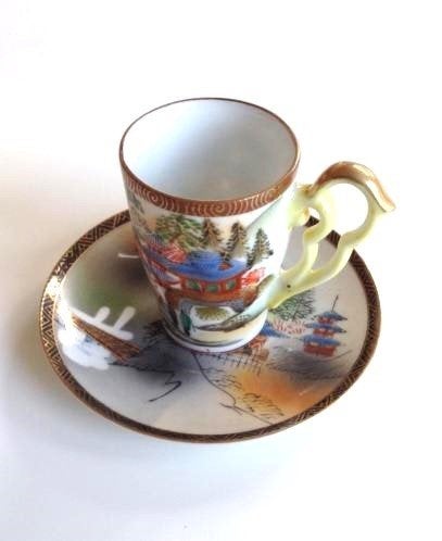 Vintage brocante Japans kop en schotel, Ophalen of Verzenden