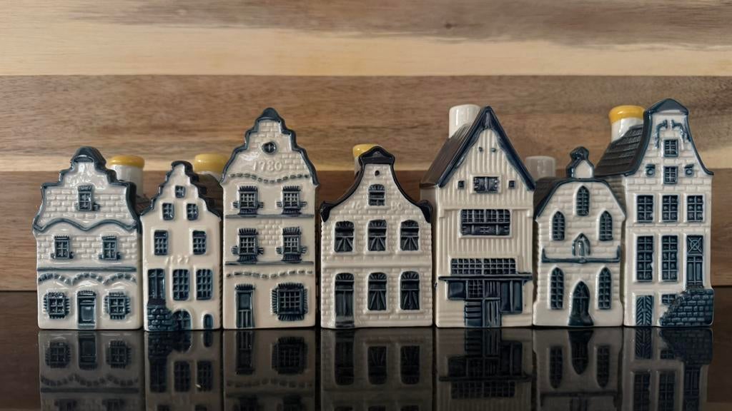74 KLM Bols huisjes (Delfts blauw) – mooie collectie, Verzamelen, KLM Huisjes, Ophalen, Zo goed als nieuw