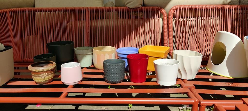 Diverse bloem potten voor binnen, Tuin en Terras, Bloempotten, Ophalen, Kunststof, Rond, Binnen