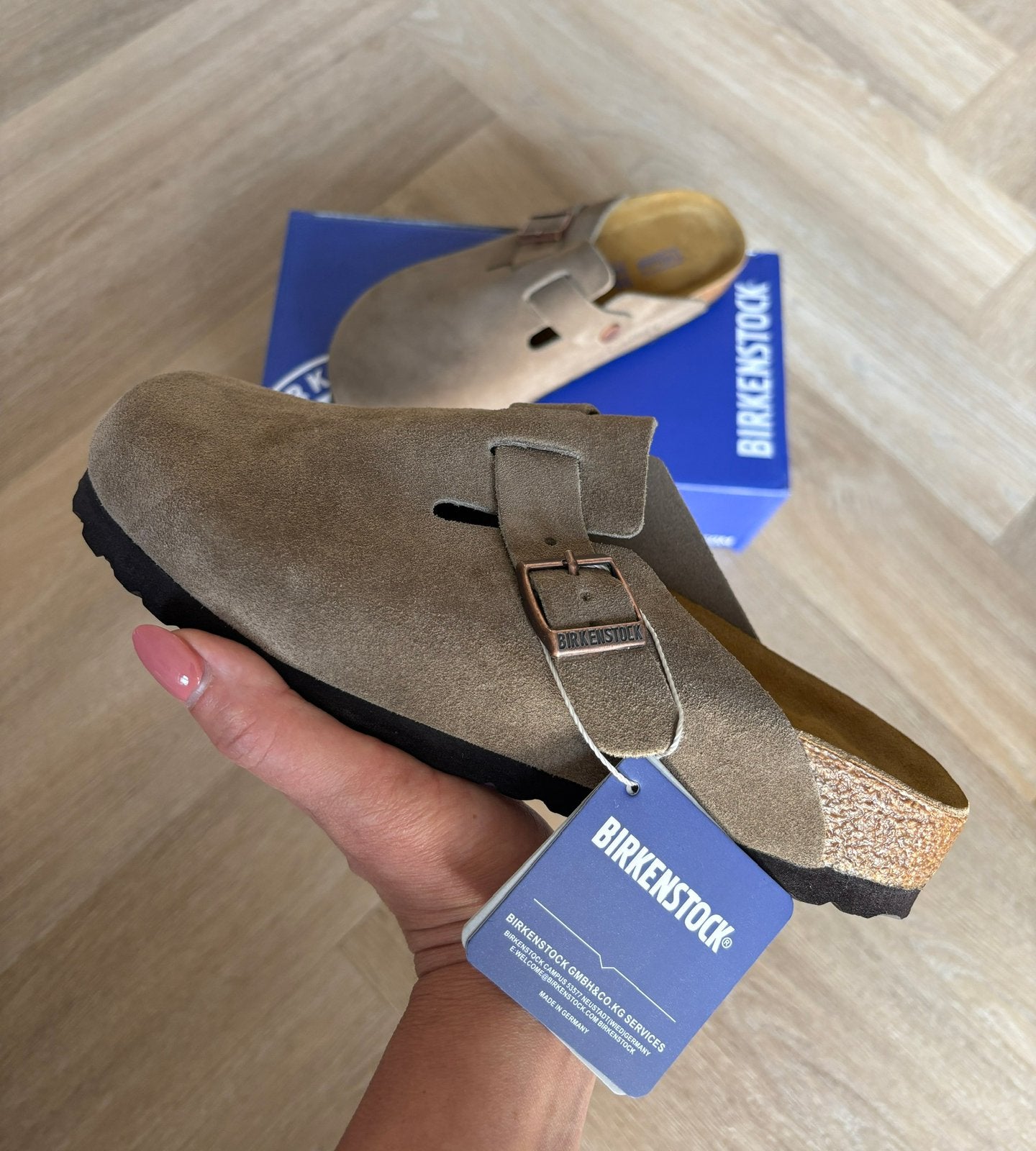 Nieuwe Birkenstock Boston Taupe Maat 38, Ophalen of Verzenden, Nieuw, Overige kleuren, Sandalen of Muiltjes