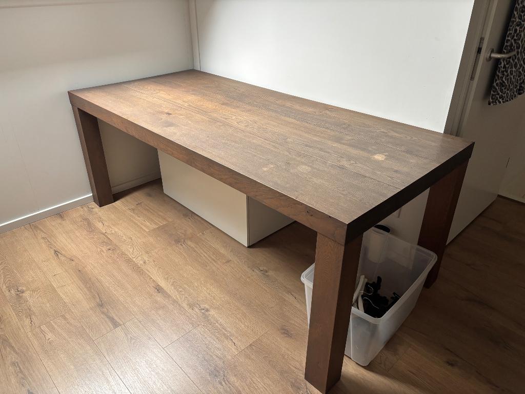 Eiken tafel Van Dijk (200x90), Ophalen, Gebruikt, Eikenhout, 200 cm of meer