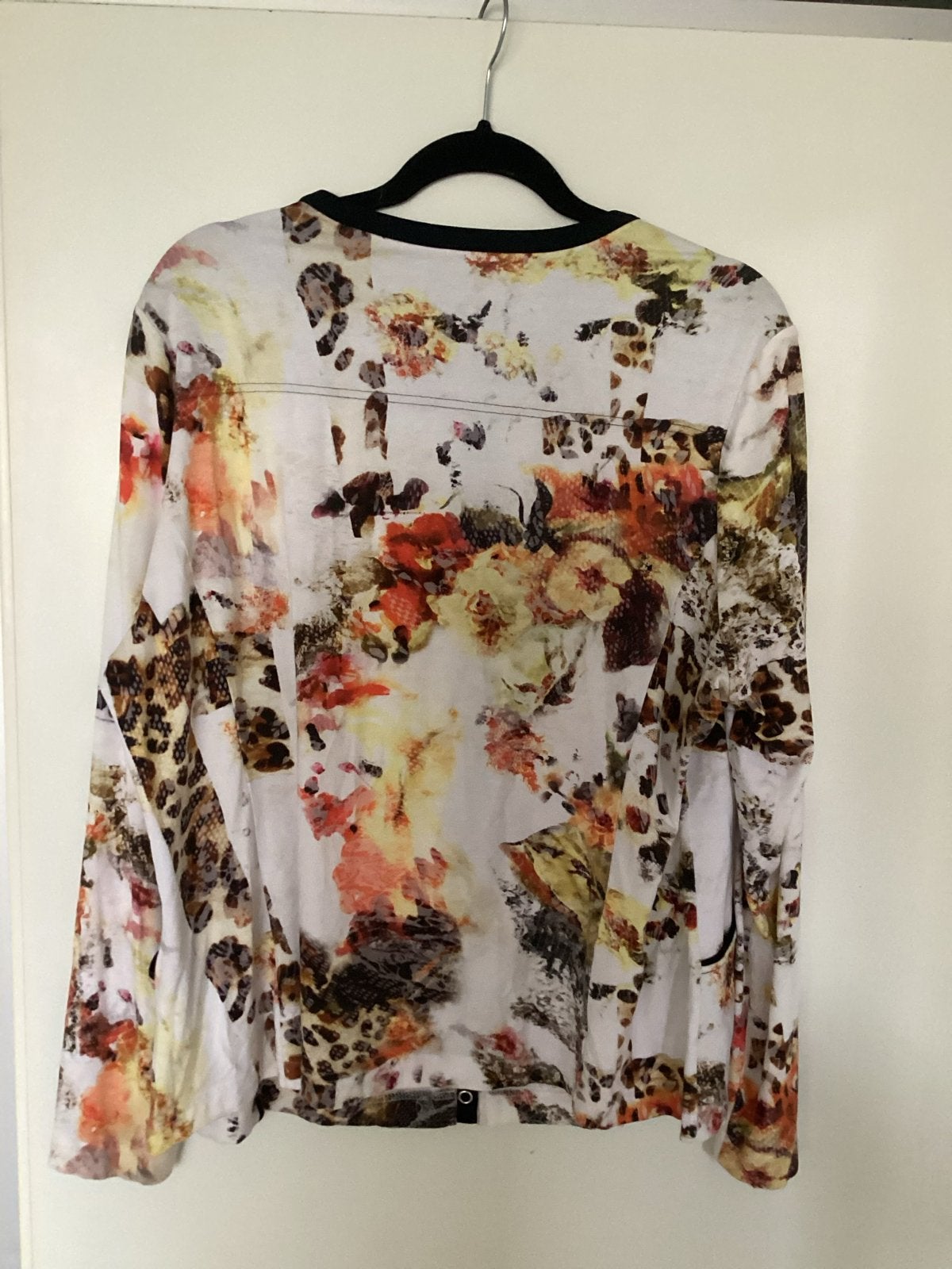 Sommerman multicolour vestje zwarte basis mt42 viscose/elast, Kleding | Dames, Ophalen of Verzenden, Zo goed als nieuw, Maat 42/44 (L)