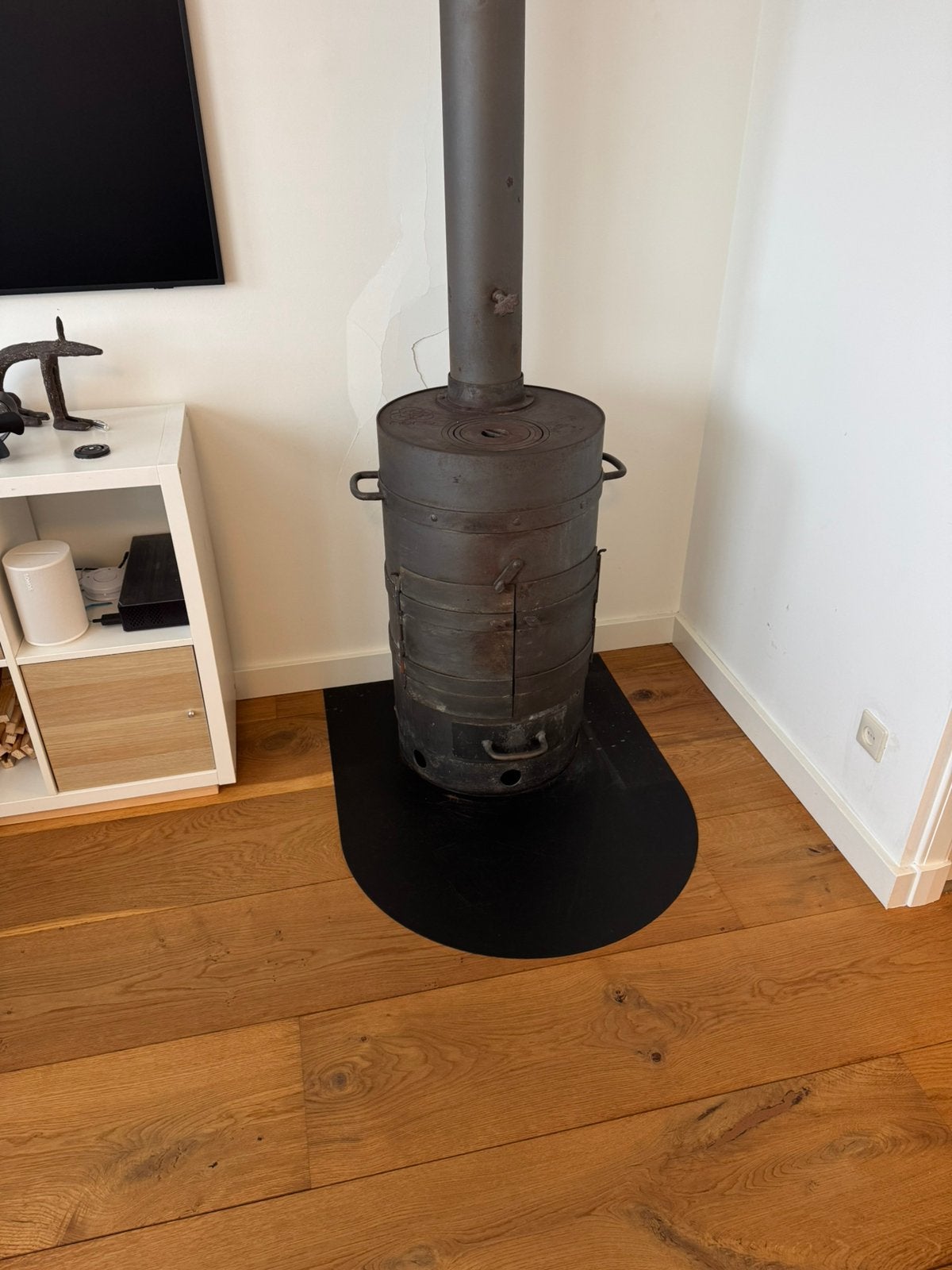 Vintage NERO houtkachel/allesbrander eind ‘70 met kookplaat, Gebruikt, Houtkachel, Ophalen of Verzenden, Vrijstaand