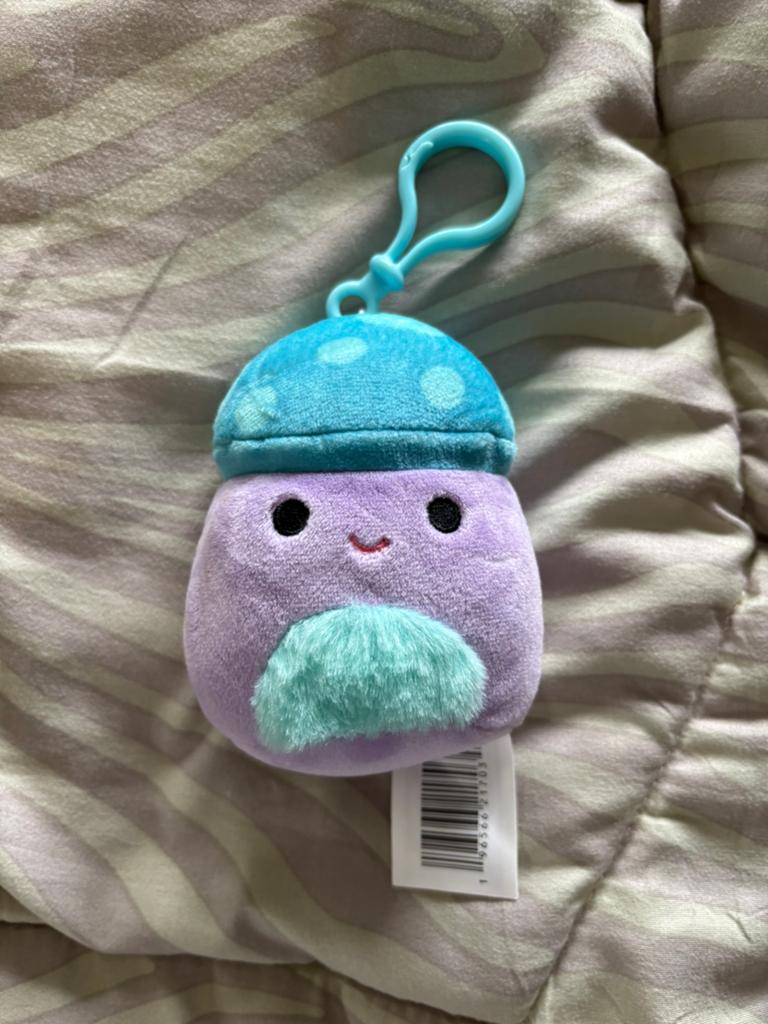 Squishmallow Paddenstoel Sleutelhanger - Paars/Blauw, Paars, Overige typen, Ophalen of Verzenden, Klein (minder dan 20 cm)