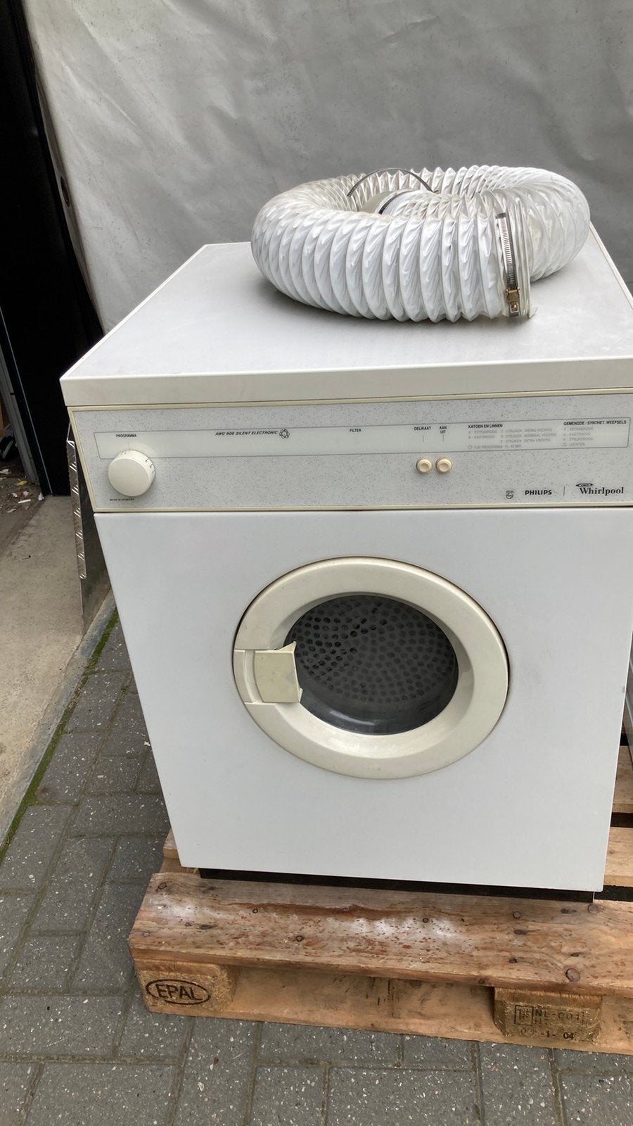 Droger met slang, Witgoed en Apparatuur, Ophalen, 6 tot 8 kg, Minder dan 85 cm, Luchtafvoer