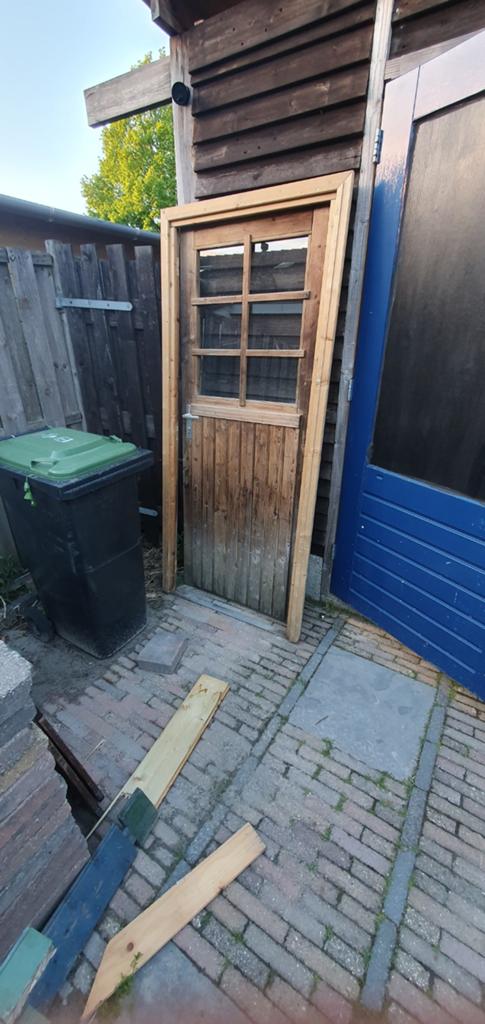Deur met kozijn, Tuin en Terras, Tuinpoorten, Ophalen, Hout, Draaipoort, 150 tot 200 cm