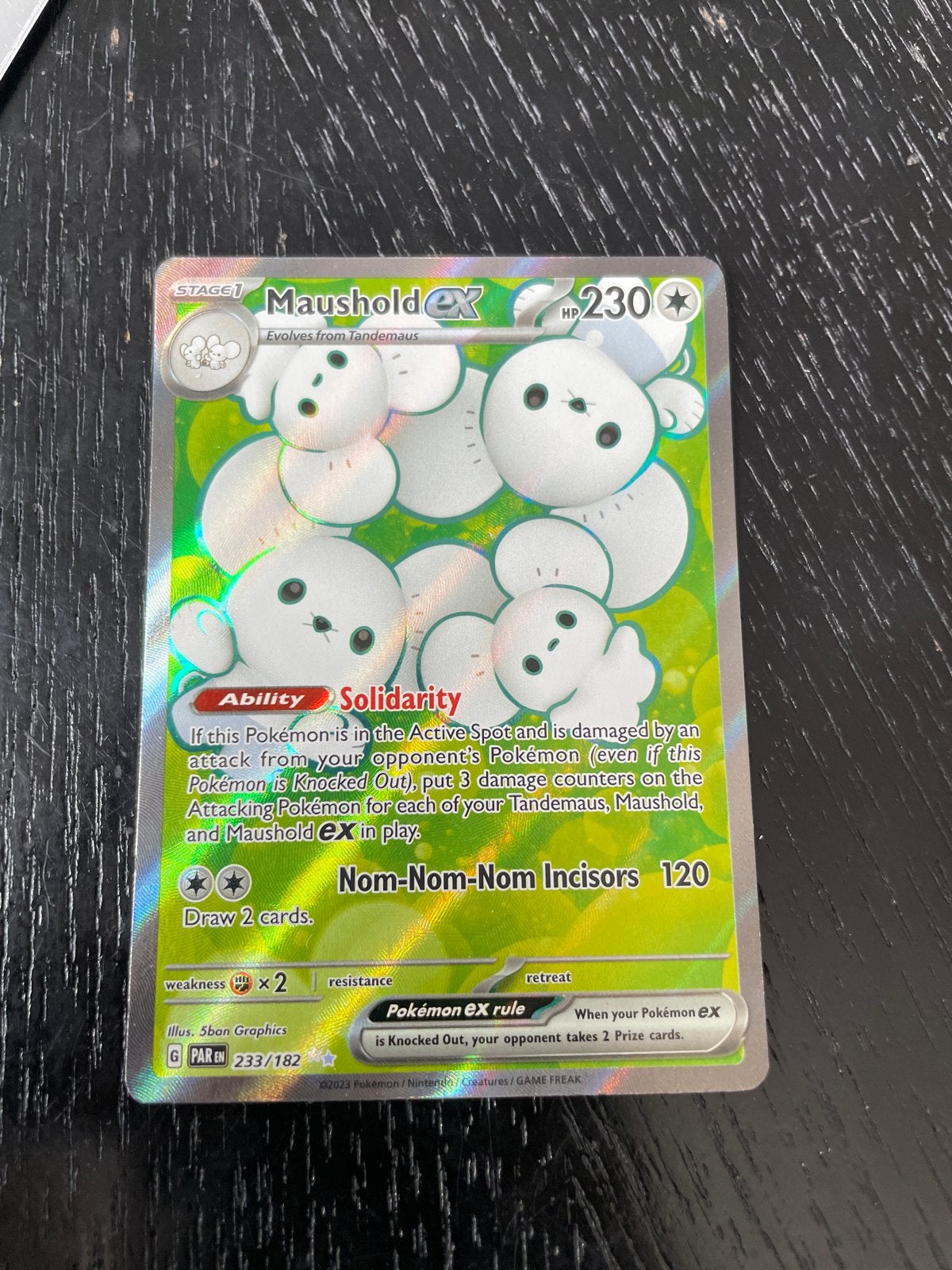 Maushold ex 233/182 Pokémon kaart, Ophalen of Verzenden, Zo goed als nieuw, Losse kaart, Foil