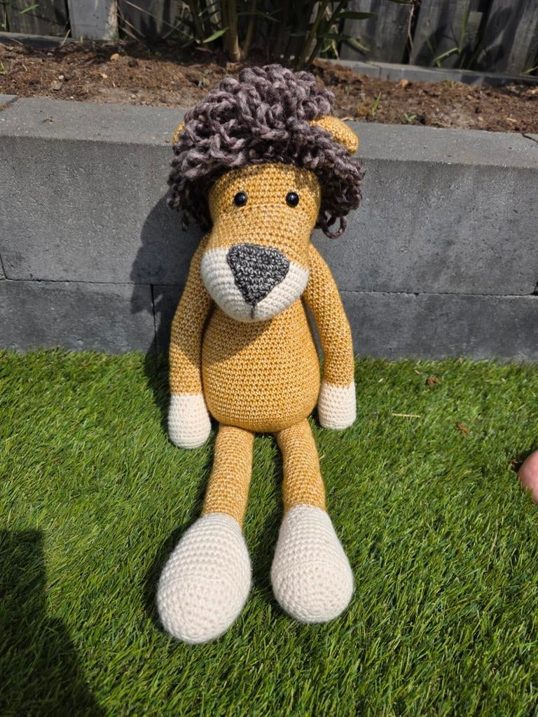Gehaakte Leeuw Knuffel - Handgemaakt en Uniek, Overige merken, Ophalen of Verzenden, Zo goed als nieuw, Middelgroot (20 tot 80 cm)