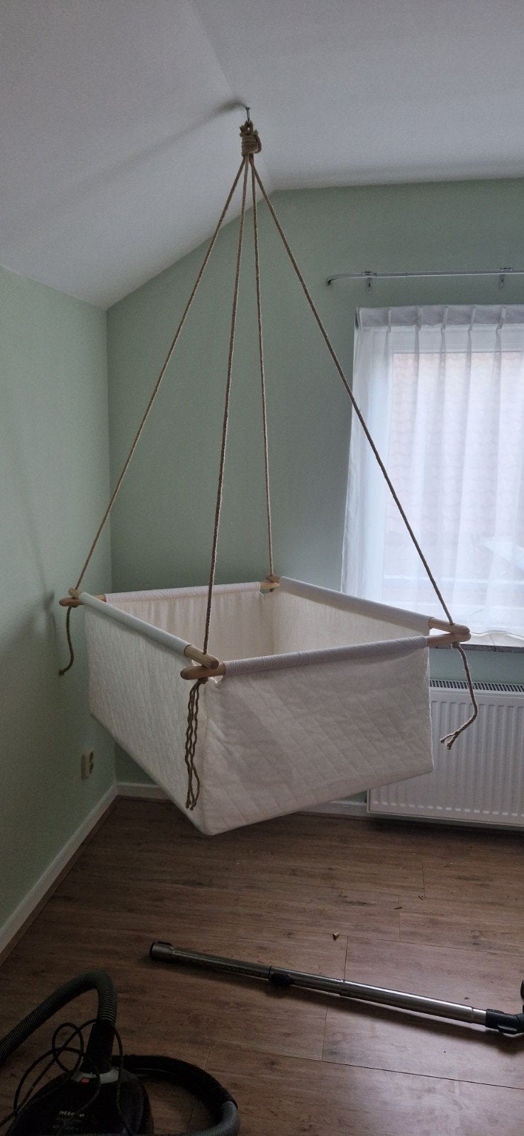 Hangende Tweelingwieg 90x70, Ophalen, Zo goed als nieuw, Wieg
