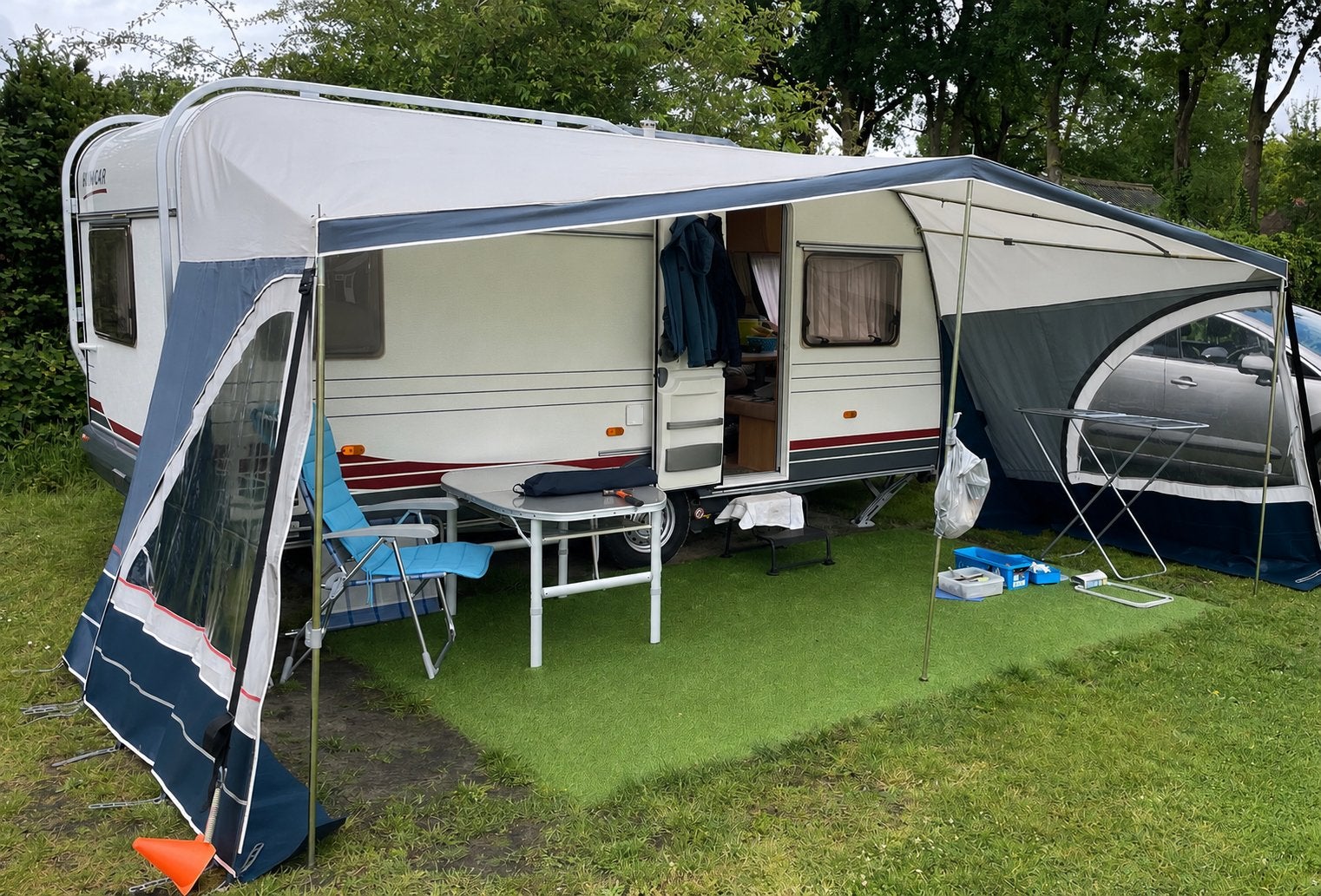 Obelink luifel met Ten Cate doek inclusief frame, Ophalen, Gebruikt