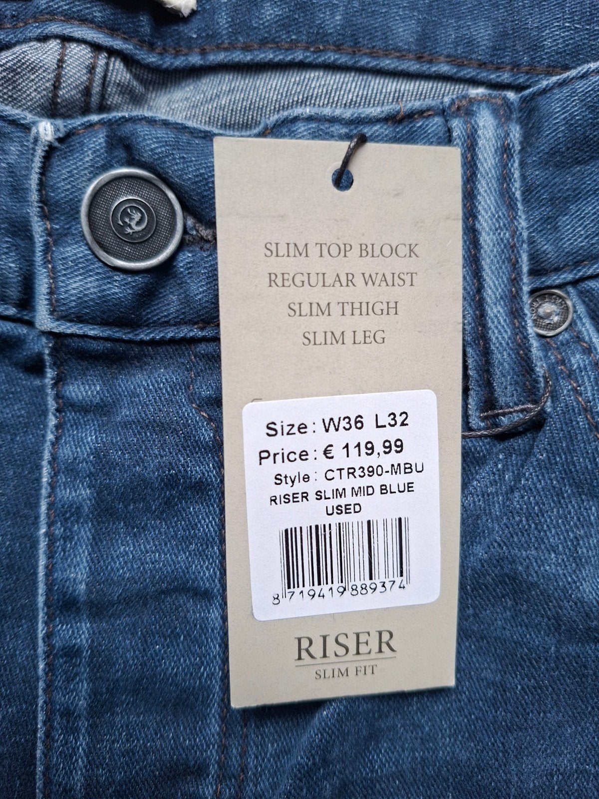 CAST IRON Riser slimfit jeans W36 L32, W36 - W38 (confectie 52/54), Blauw, Nieuw, Ophalen of Verzenden