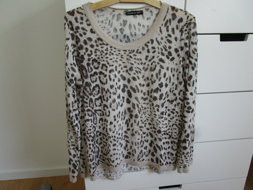 Made in Italy - trui met animal print maat M/L, Maat 38/40 (M), Made in Italy, Beige, Ophalen of Verzenden