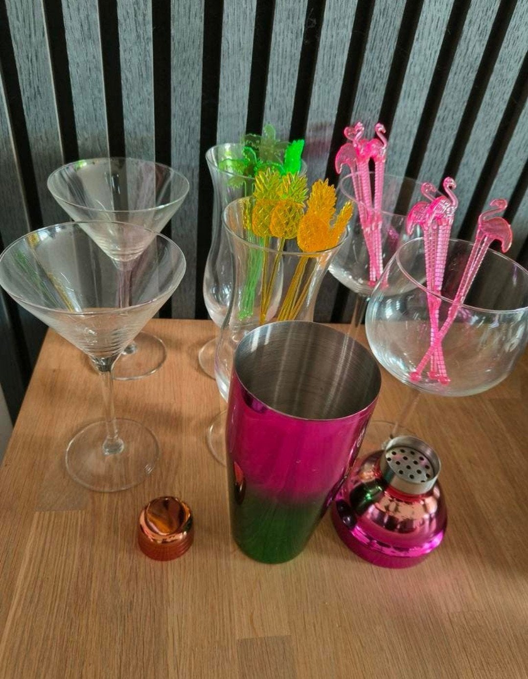Leuke cocktail set, Ophalen, Glas of Glazen, Gebruikt, Glas