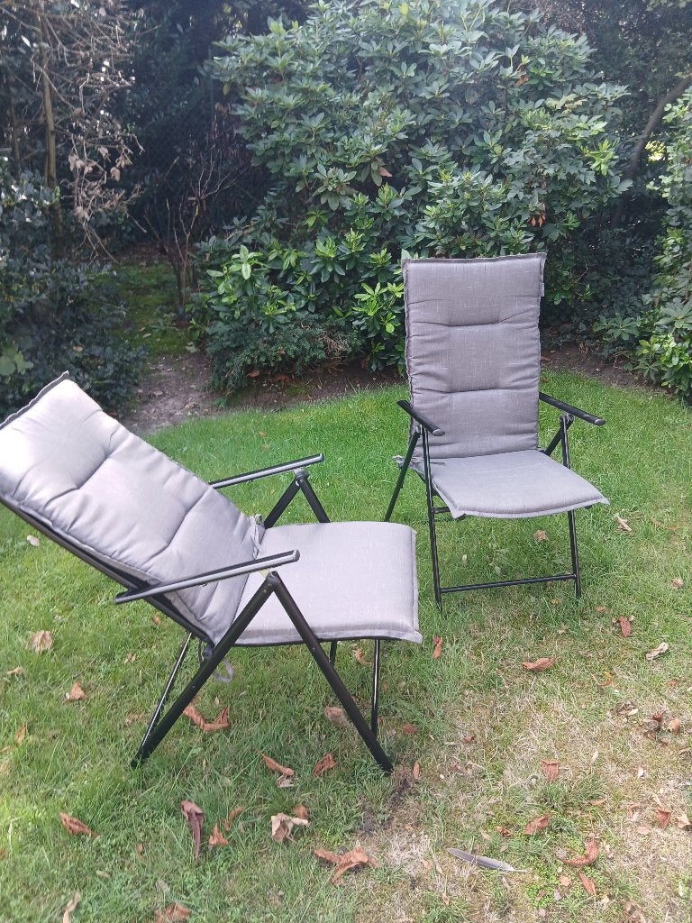 Twee tuinstoelen, Tuin en Terras, Ophalen of Verzenden, Zo goed als nieuw, Metaal, Inklapbaar