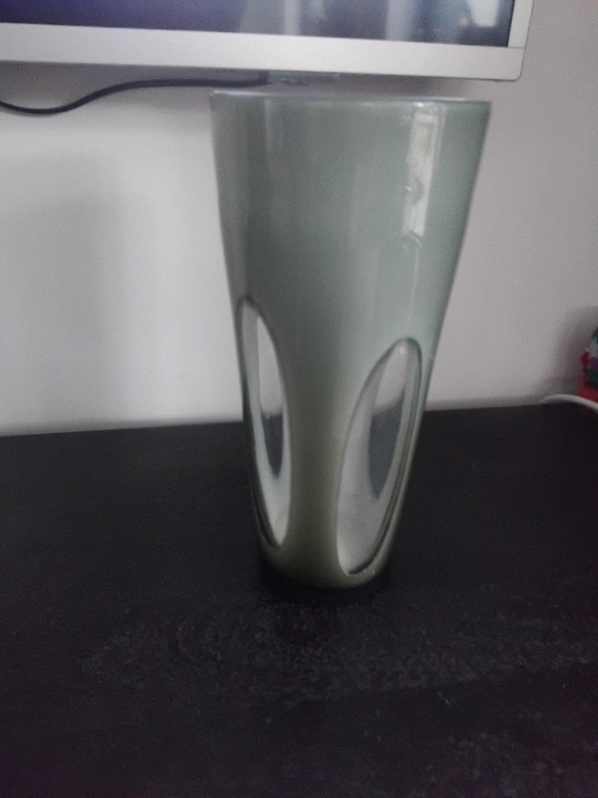 Handgeblazen glazen vaas in mid-century Hoog 29 dia 13 cm, Ophalen of Verzenden