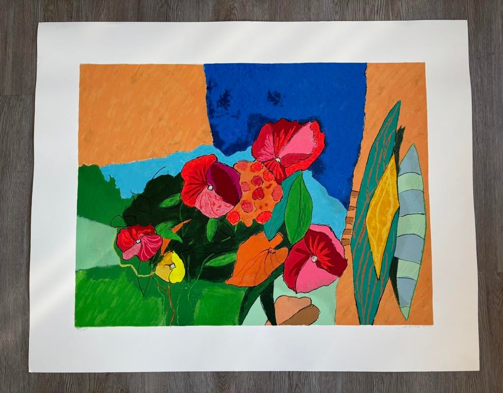 Henk van Vessem - Flowers II - Zeefdruk 80x100cm, Ophalen
