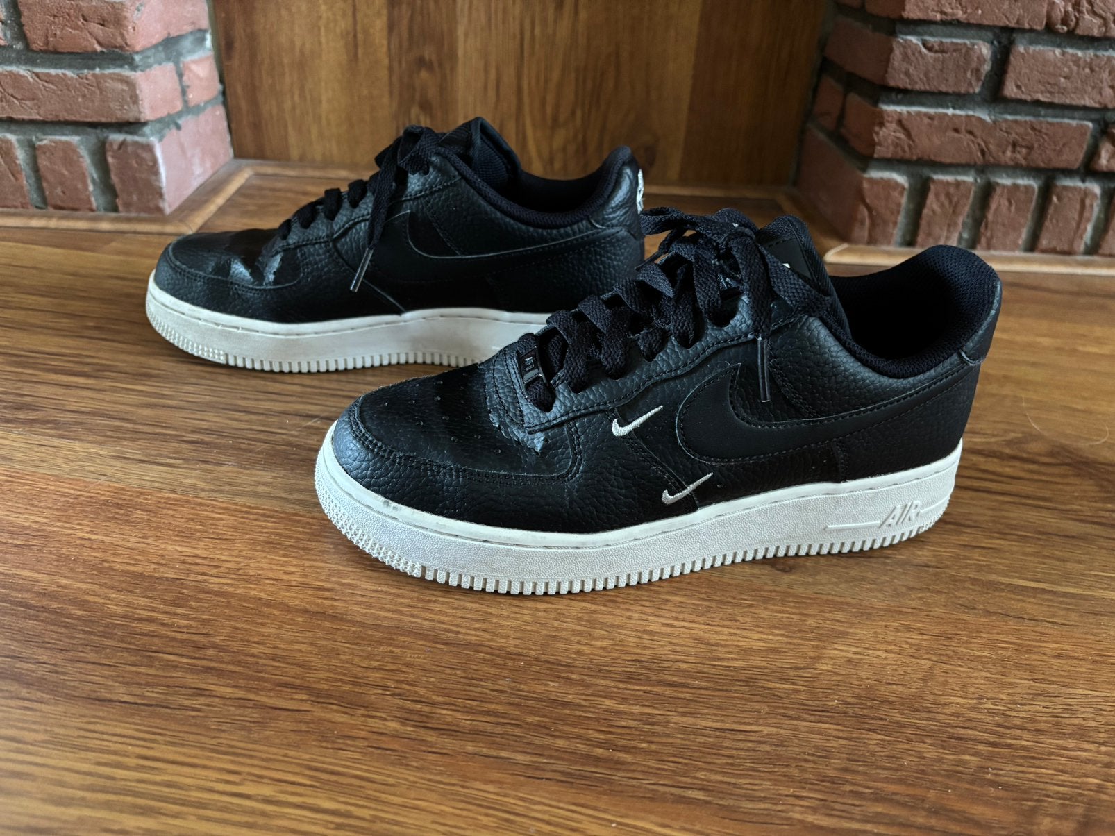 Nike Airforce 1 sneakers , zwart leer maat 38, Kinderen en Baby's, Ophalen of Verzenden, Gebruikt, Schoenen