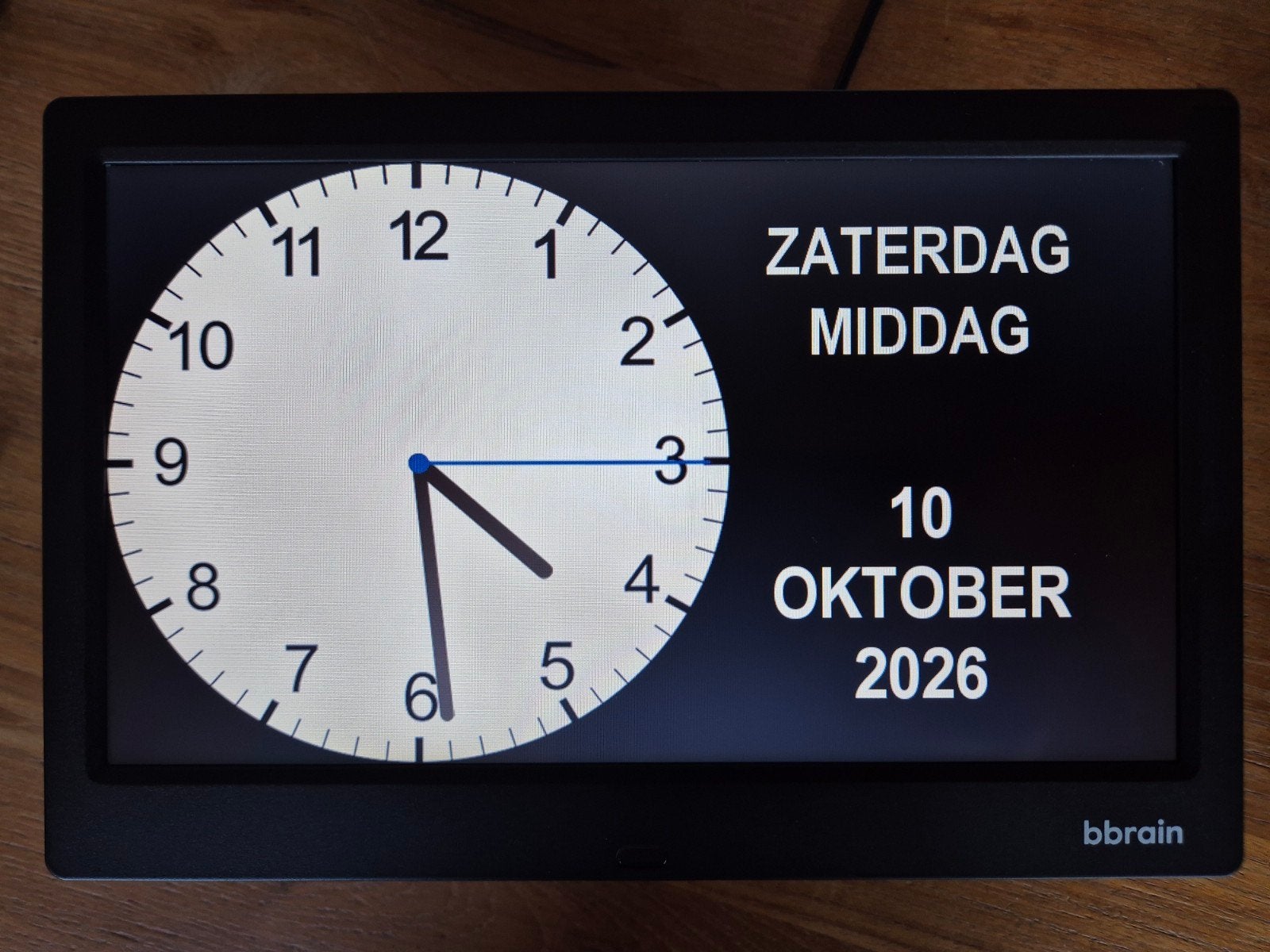BBrain Digitale/Analoge Kalenderklok - Model 2020_Basic, Ophalen of Verzenden, Zo goed als nieuw, 8 tot 12 inch, BBrain
