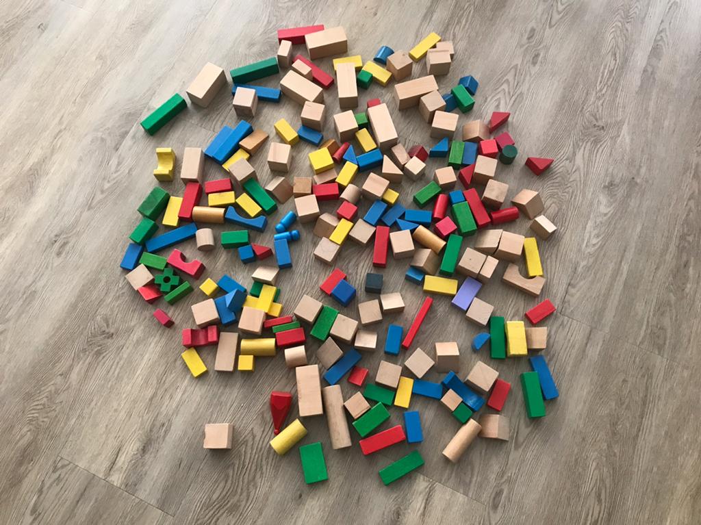 Houten Bouwblokken, Ophalen of Verzenden, Zo goed als nieuw