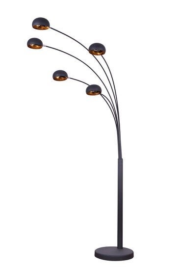 Zwarte staande vloerlamp met 5 bollen - sfeervol licht, Ophalen, Zo goed als nieuw, Metaal, E14 (klein)