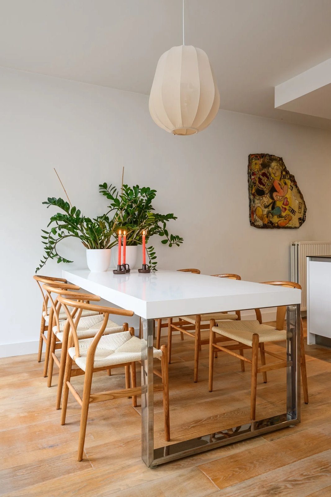 VANDAAG GRATIS OPHALEN 1 JULI - Witte hoogglans eettafel, Ophalen, Gebruikt, 50 tot 100 cm, Vijf personen of meer
