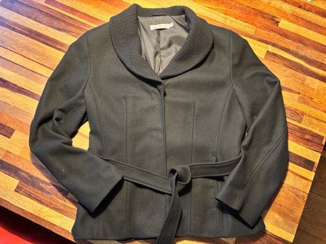 Zwarte, wollen tussen/winterjas Julien le Roy maat 40, Kleding | Dames, Maat 38/40 (M), Zwart, Ophalen of Verzenden, Zo goed als nieuw