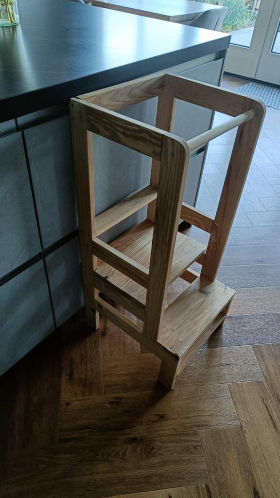 Houten keukenhulp / Leertoren - ongelakt, Kinderen en Baby's, Kinderkamer | Overige Meubels, Overige typen, Ophalen of Verzenden