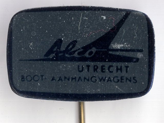Boot aanhangwagens Utrecht blik speldje ( B_037), Ophalen of Verzenden, Nieuw, Transport, Speldje of Pin