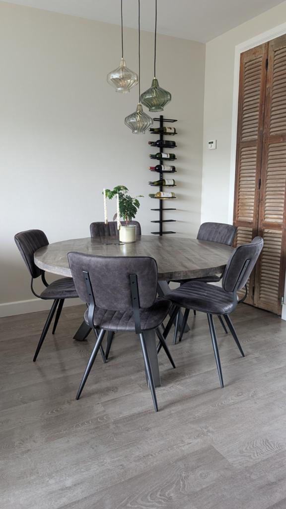 Mooie eettafel met stoelen, Huis en Inrichting, Tafels | Eettafels, Ophalen, Rond, Vijf personen of meer, 100 tot 150 cm