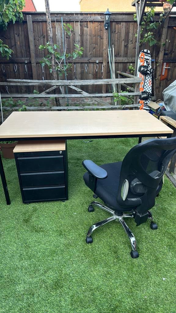 Bureauset, Ophalen, 160 cm, Gebruikt, Hout