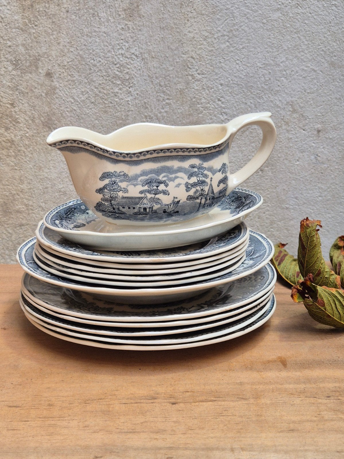 Vintage Arabia Finland Maisema servies – Sauskom & Borden.vi, Ophalen of Verzenden