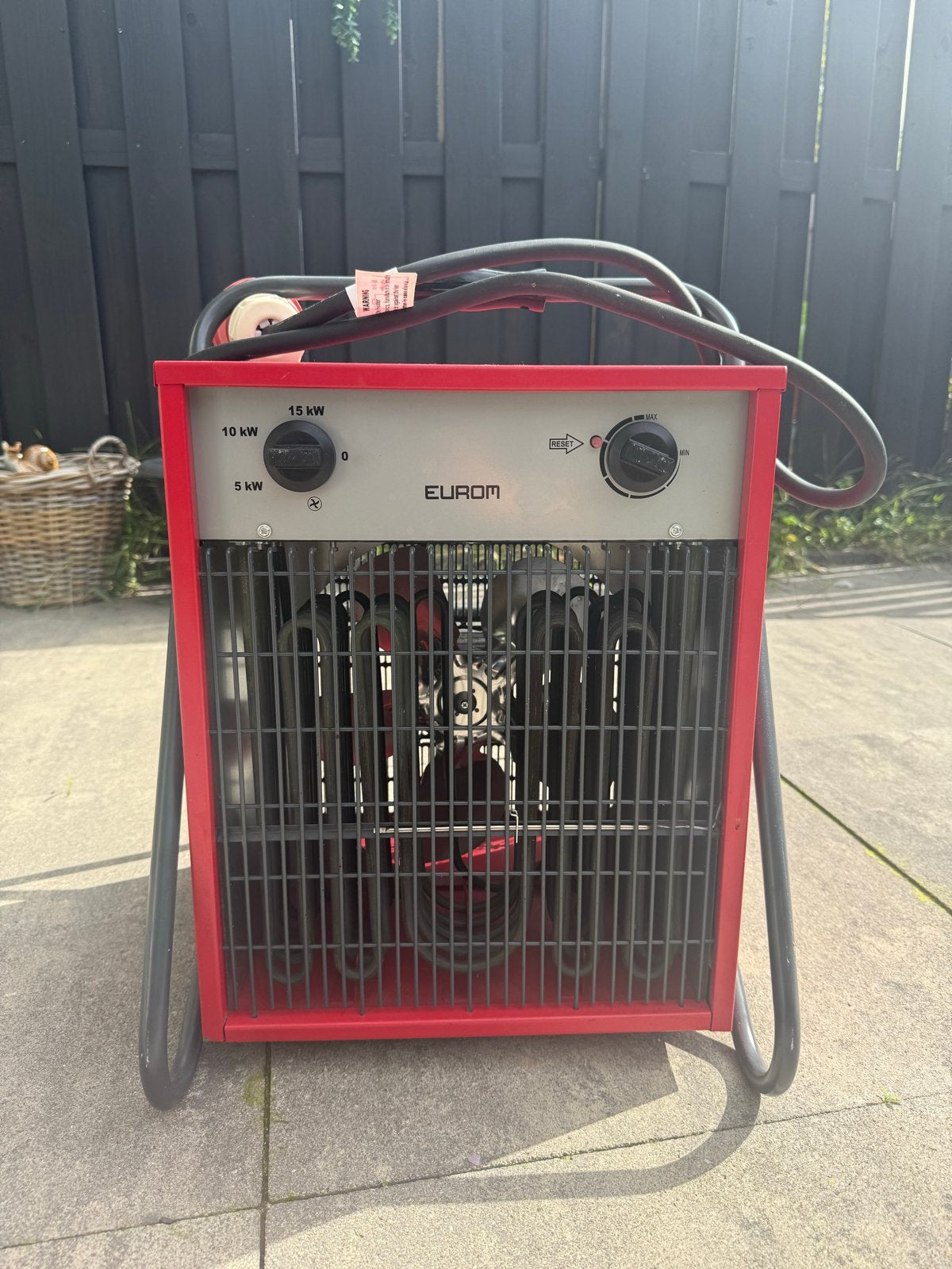 Eurom EK15002 Elektrische Kachel 15 kW – 400V Krachtstroom, Ophalen, 30 tot 80 cm, Gebruikt, Kachel