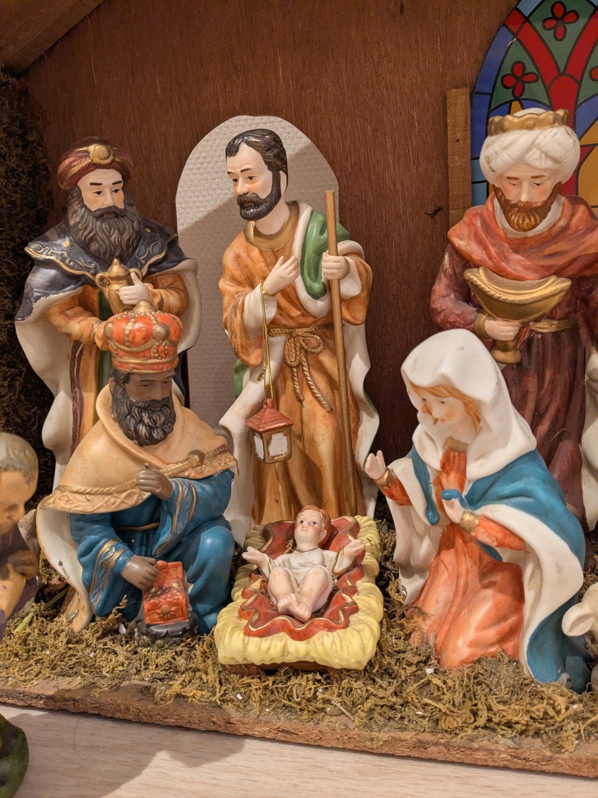 Grote kerststal met figuren, Ophalen, Gebruikt