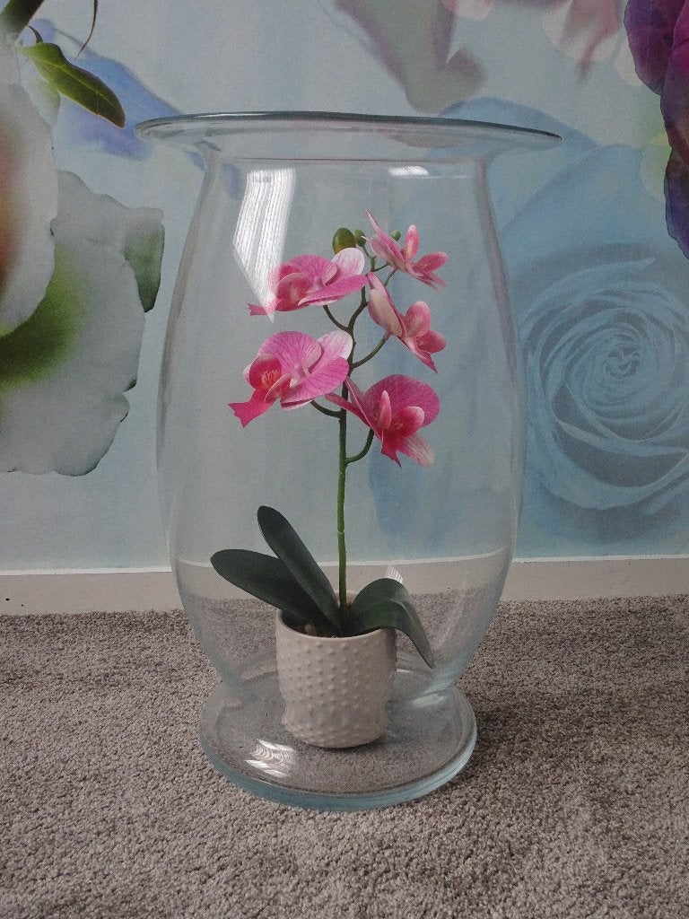 Glazen siervaas, Ophalen, 44 cm, Geschikt voor droogbloemen, Glas