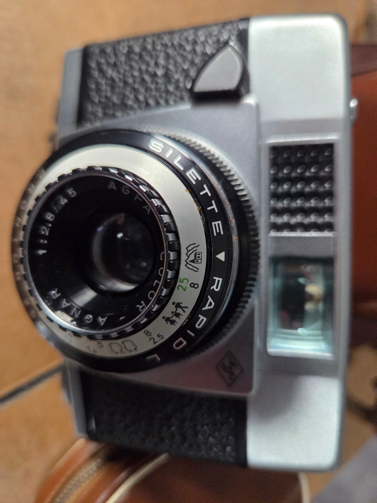 Agfa Silette Rapid camera met lederen tas, Ophalen of Verzenden, Gebruikt