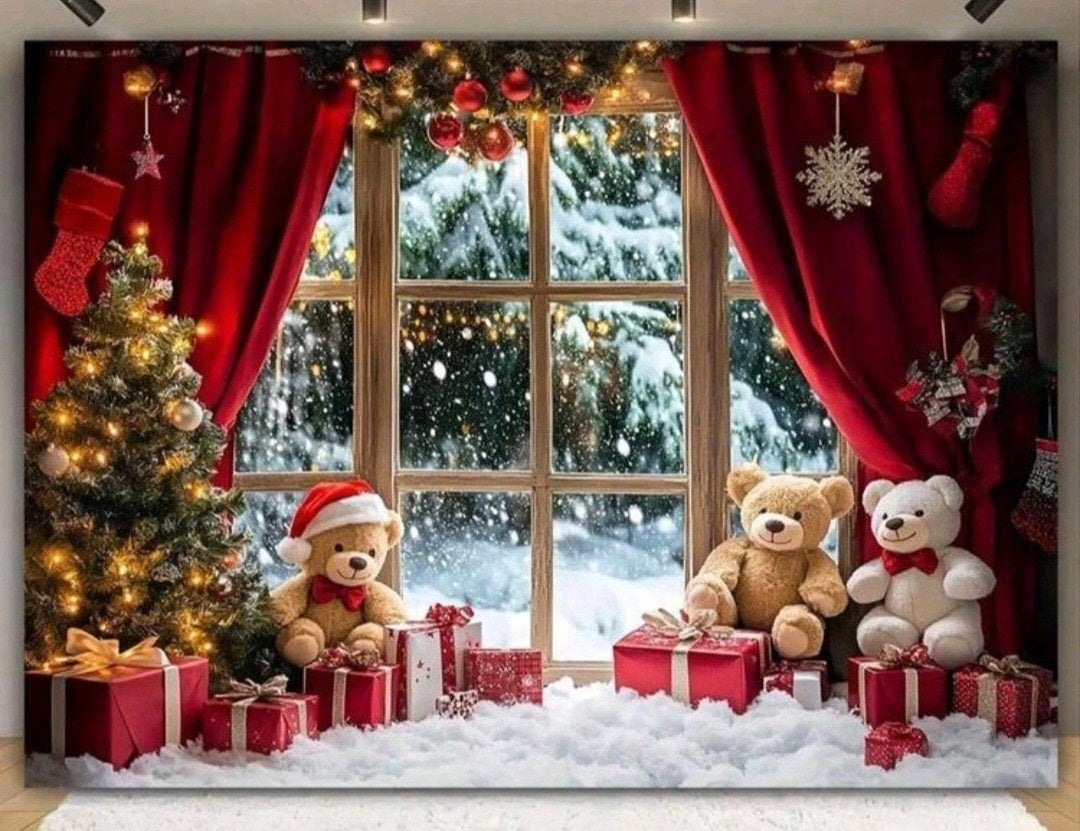 kerst winter decordoek 3 mtr breed, Ophalen of Verzenden