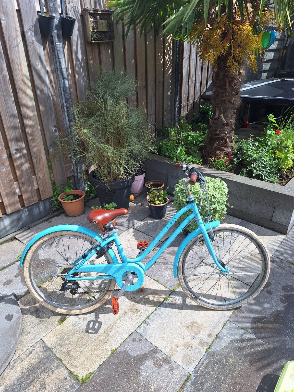 Fiets Elops 500 (24 inch) turquoise, Gebruikt, Velgrem, Versnellingen, Minder dan 47 cm