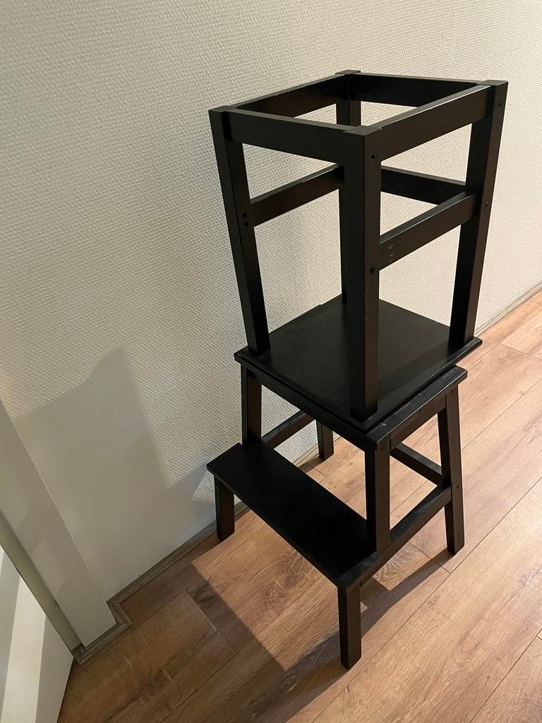 IKEA hack leertoren / learning tower zwart, Ophalen, Gebruikt